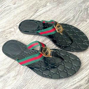 Gucci thong web sandals